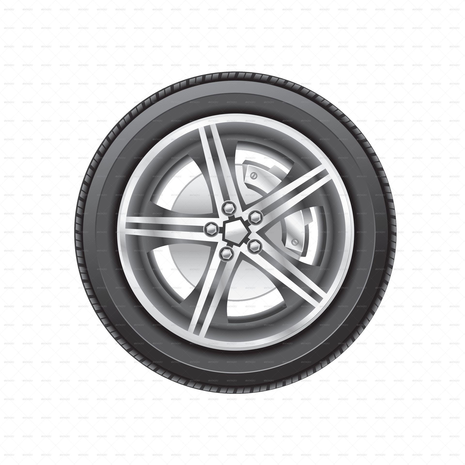 Car Tireand Alloy Wheel Design PNG