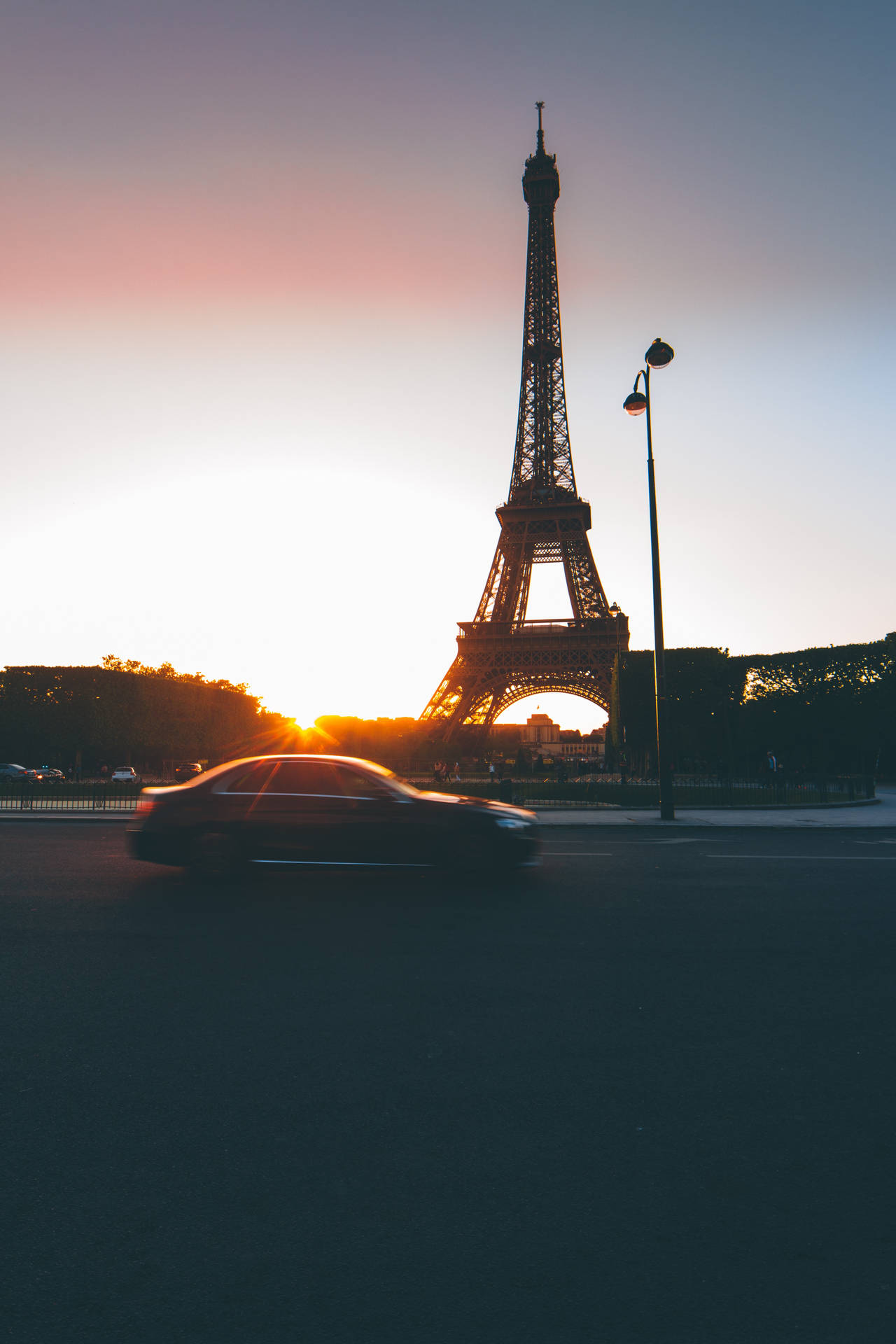 Car Traffic Eiffel Tower Paris Wallpaper