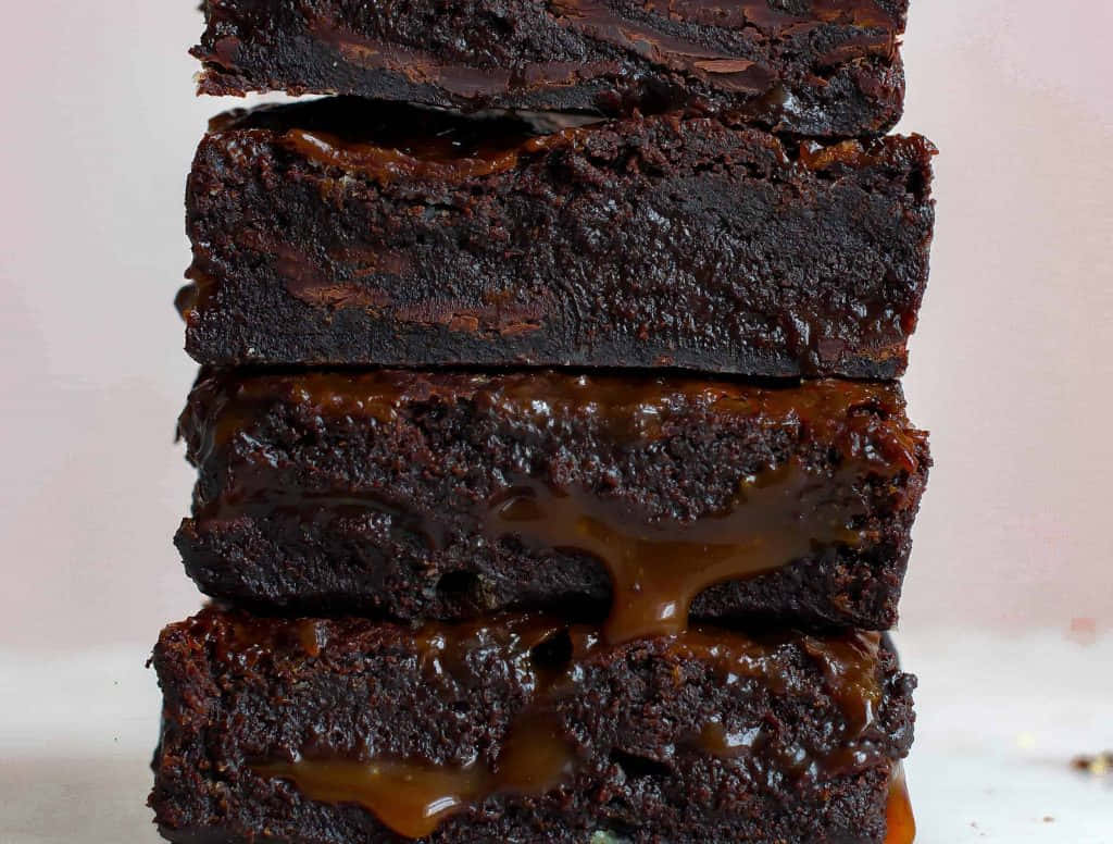 Decadent Caramel Brownie Temptation Wallpaper