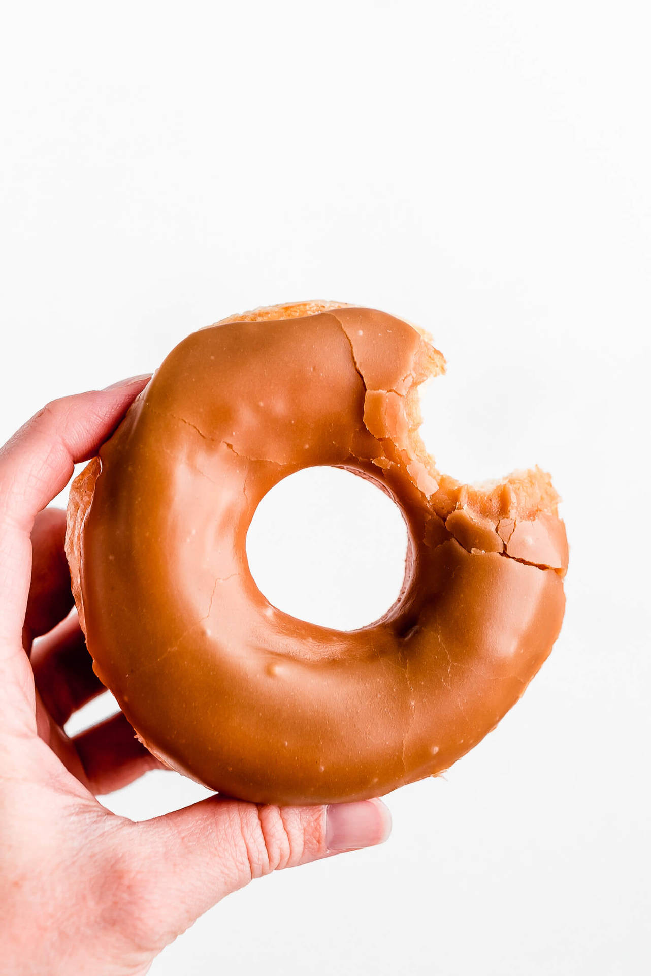 Caramel Donut Bite Wallpaper