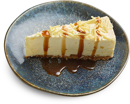 Caramel Drizzled Cheesecake Slice PNG