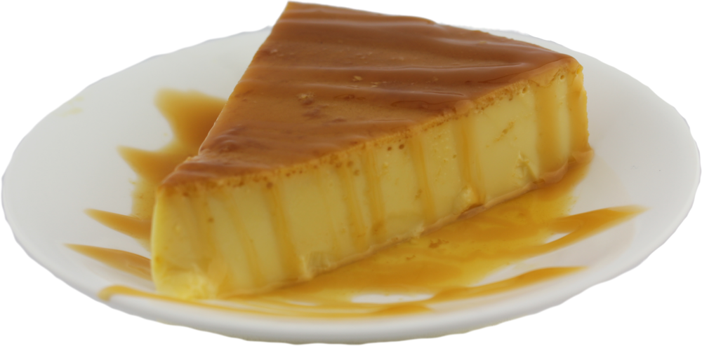 Caramel Flan Dessert Slice.png PNG