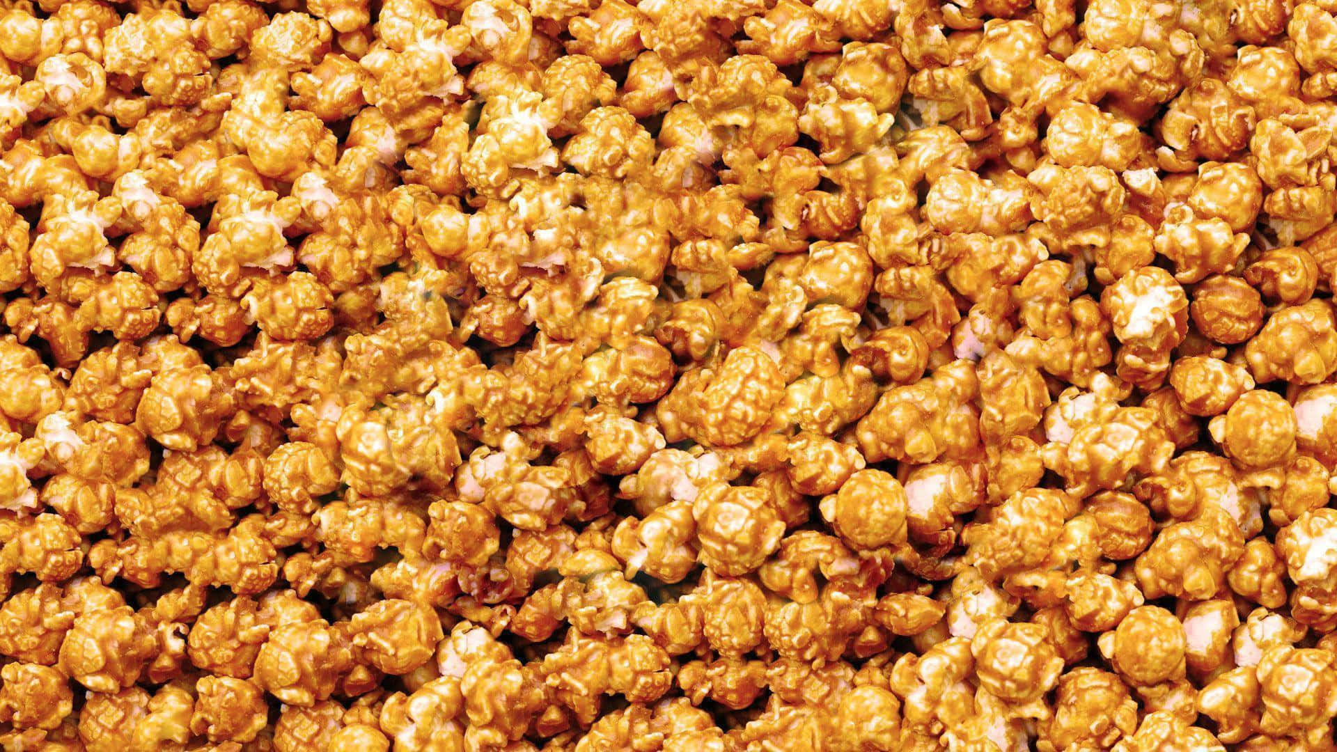 Karamel Popcorn Textuur Achtergrond