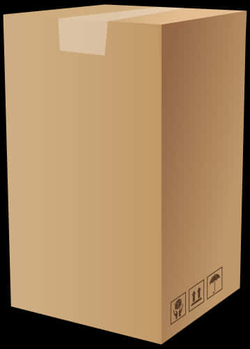 Cardboard Box Closed Flap PNG