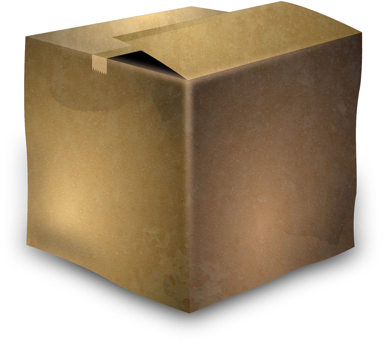 Cardboard Box Closed Top View PNG