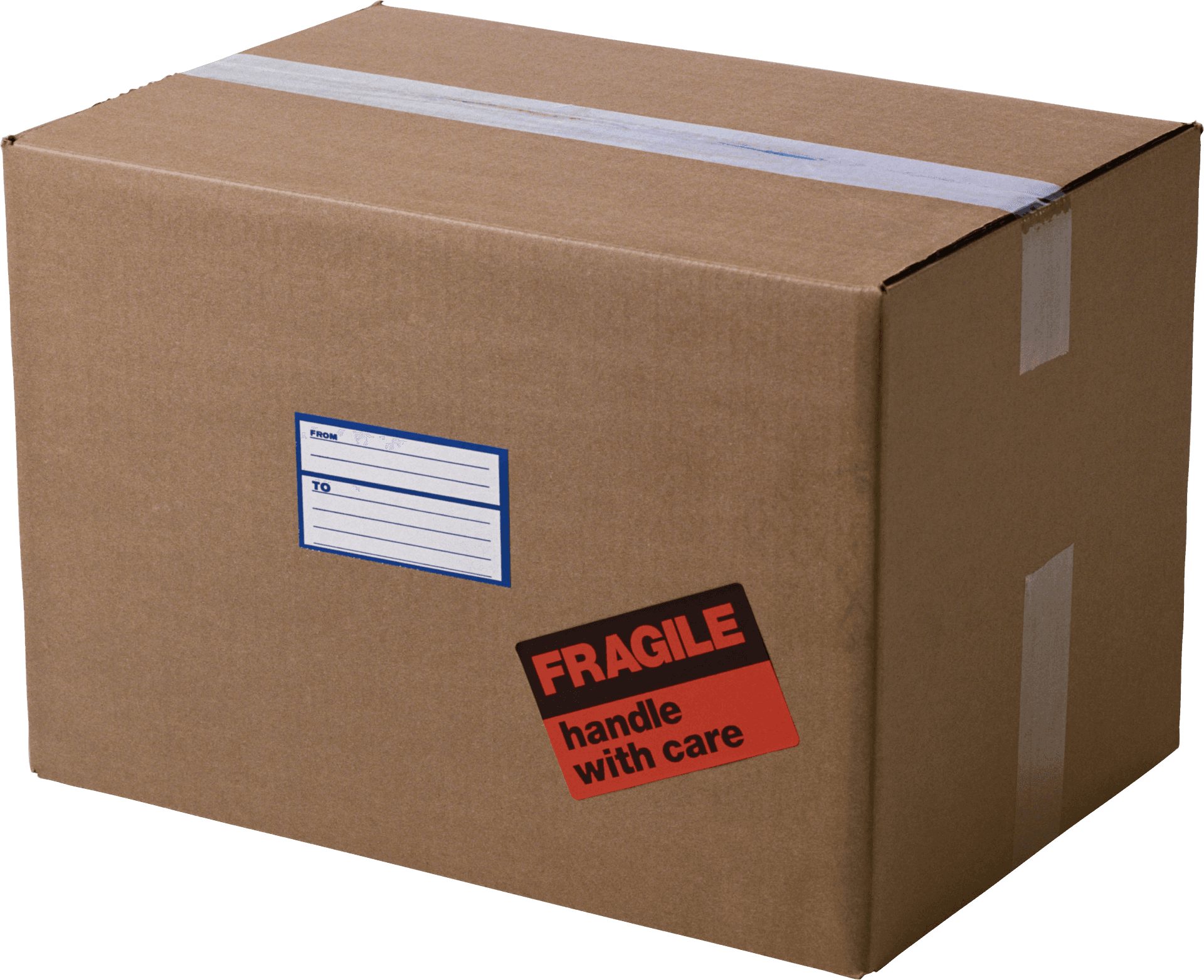 Cardboard Package Fragile Label PNG