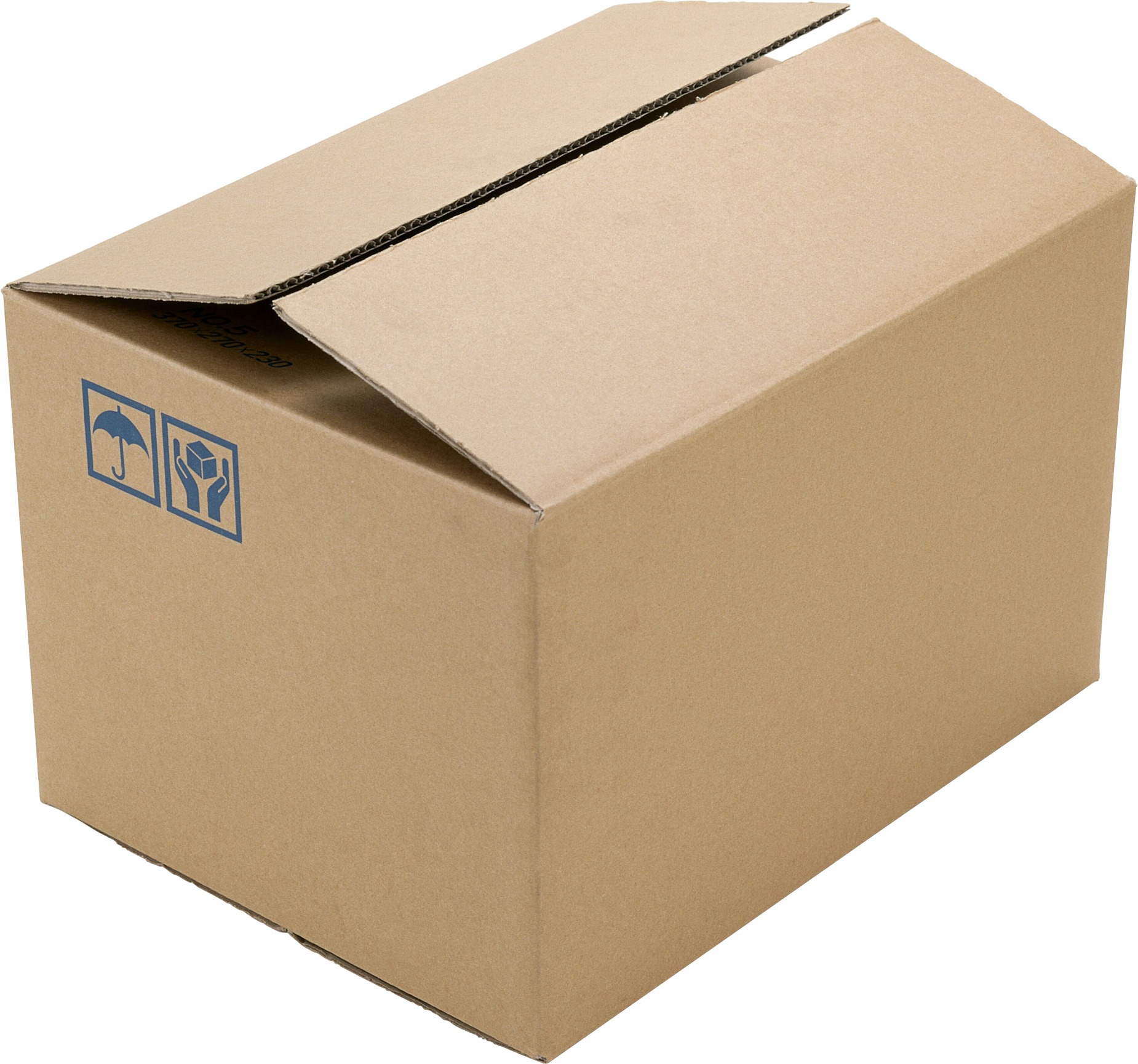 Cardboard Shipping Box Open Flap PNG