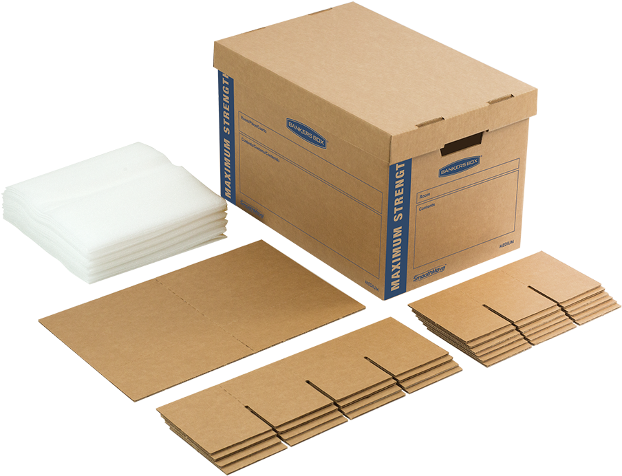 Cardboard Shipping Boxes Assembledand Flat PNG