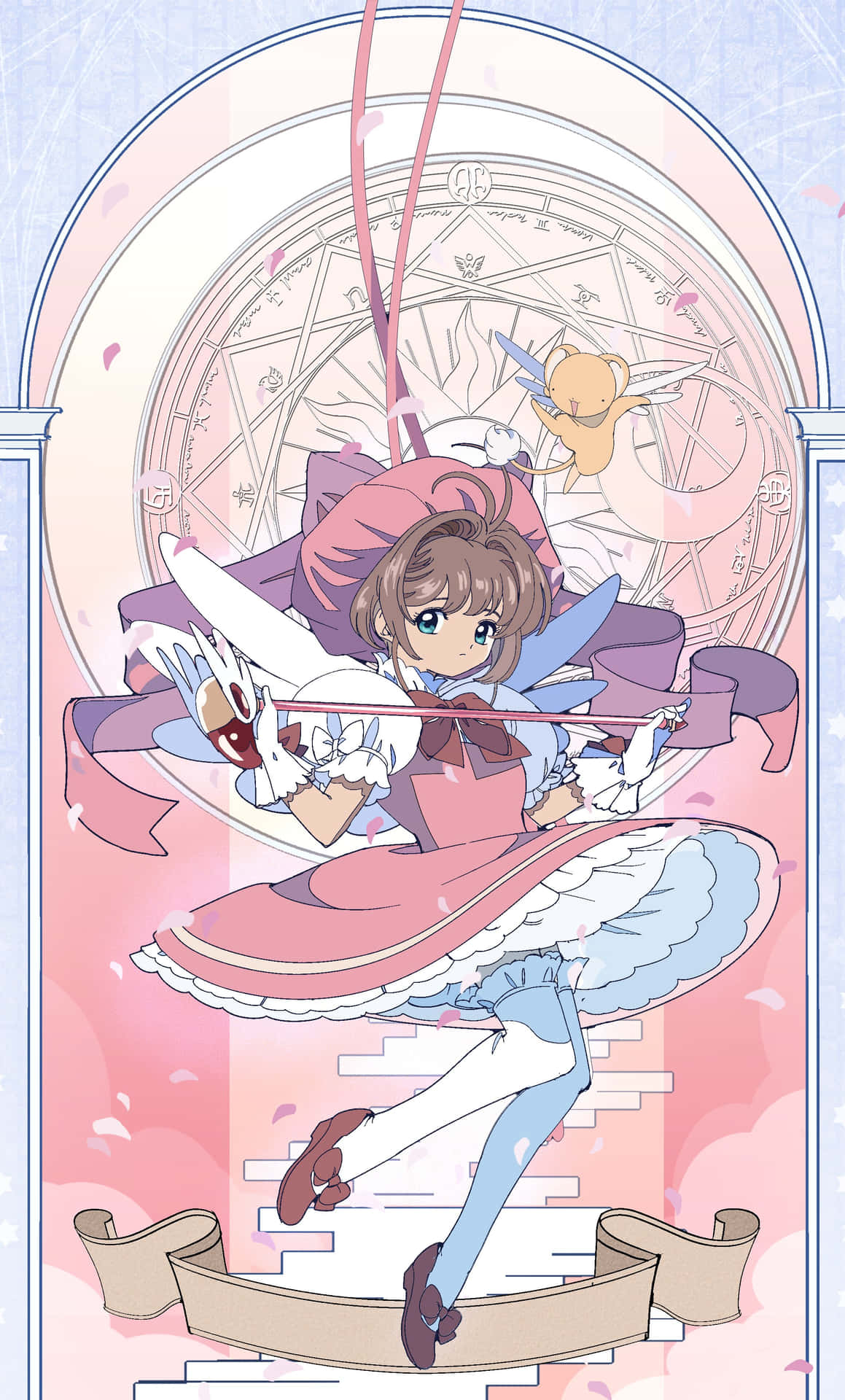 A young but powerful Cardcaptor, Sakura, ready to defeat her foes.
