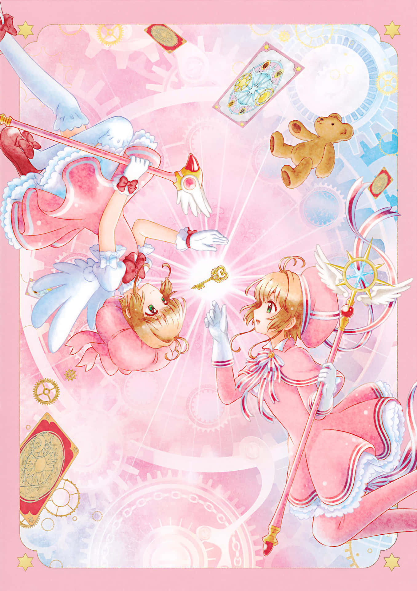 A Pink Blanket With Two Girls In Pink Dresses