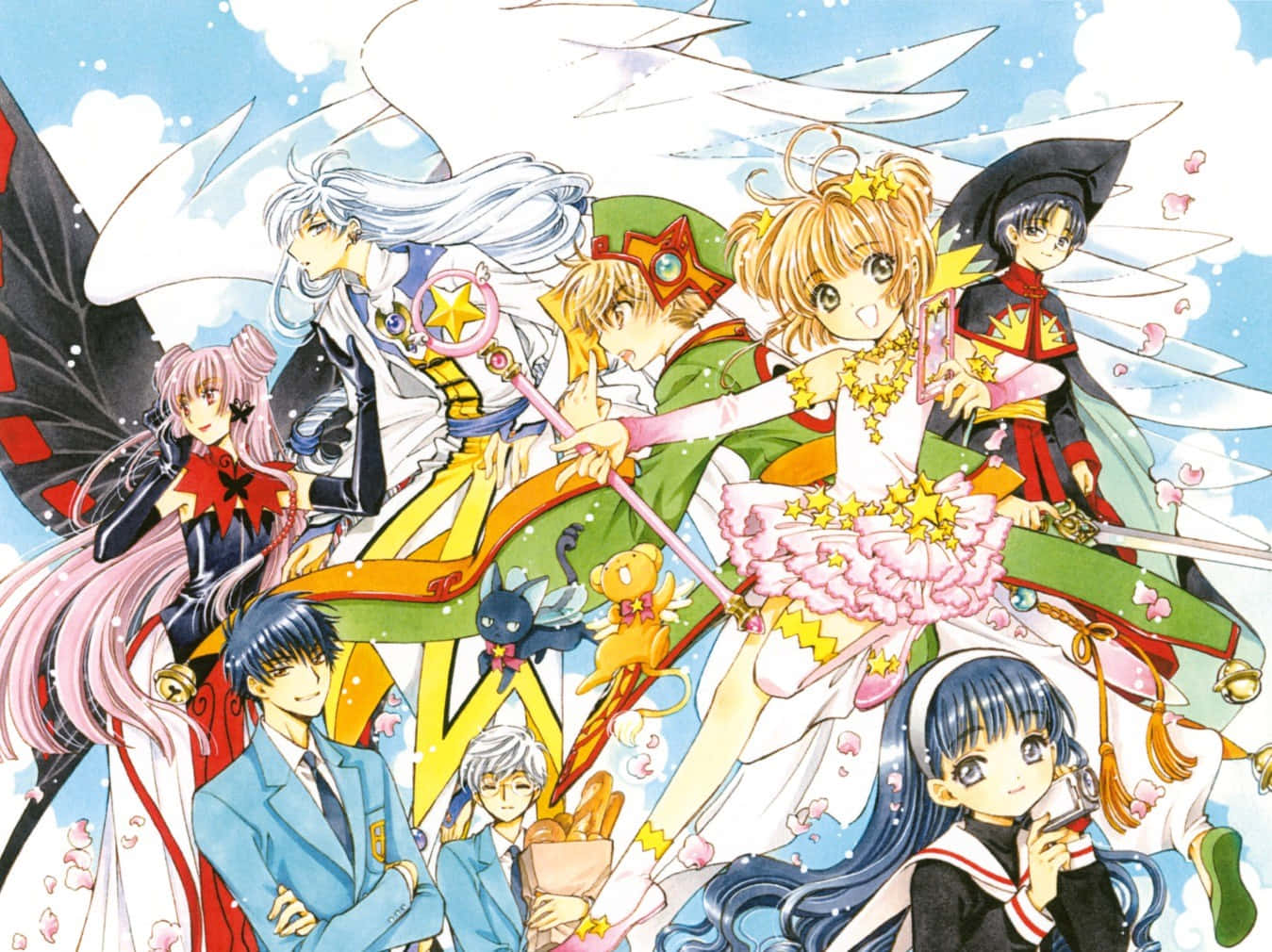 Cardcaptor Sakura Personages Fantasie Vlucht Achtergrond