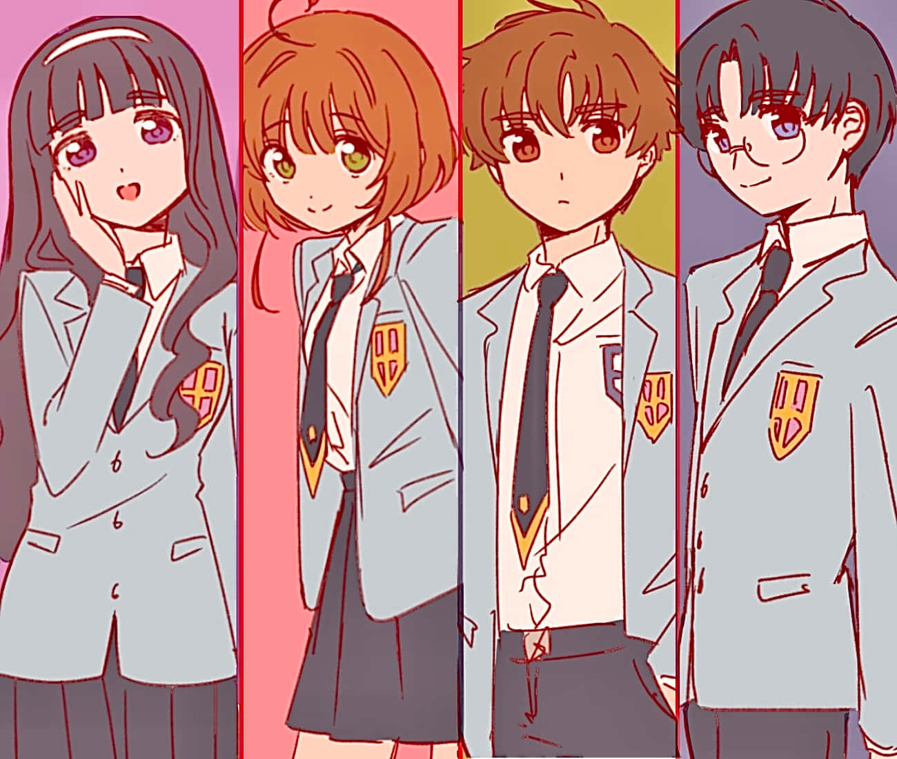 Cardcaptor Sakura Hahmot Uniformalle Taustakuva