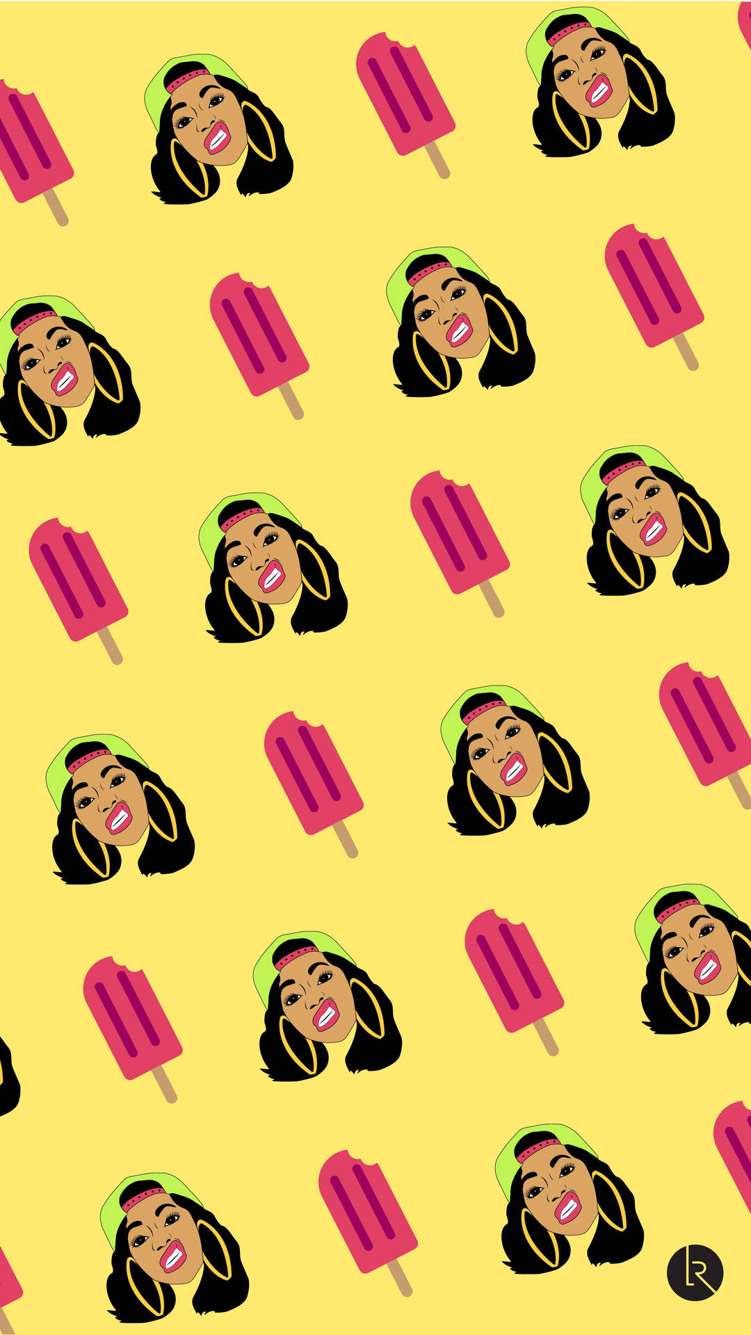 Cardi B Popsicle Pattern Background