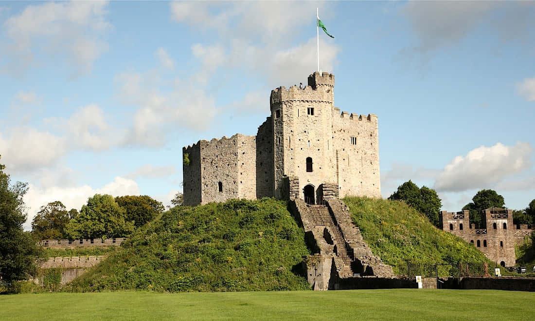 Cardiff Castle On A Sunny Day Wallpaper