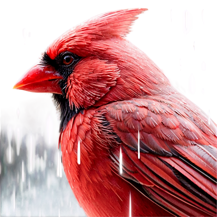 Cardinal Bird In Rain Png 20 PNG