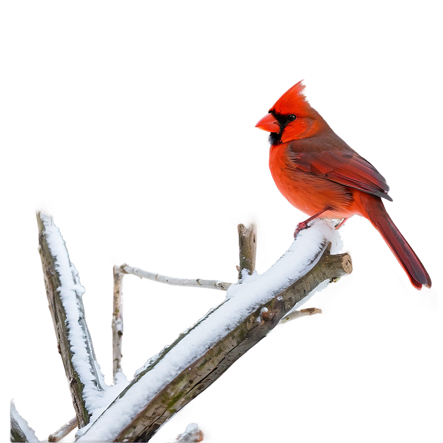 Cardinal In Snow Png 06252024 PNG