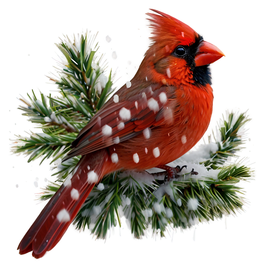 Cardinal In Snow Png 06252024 PNG