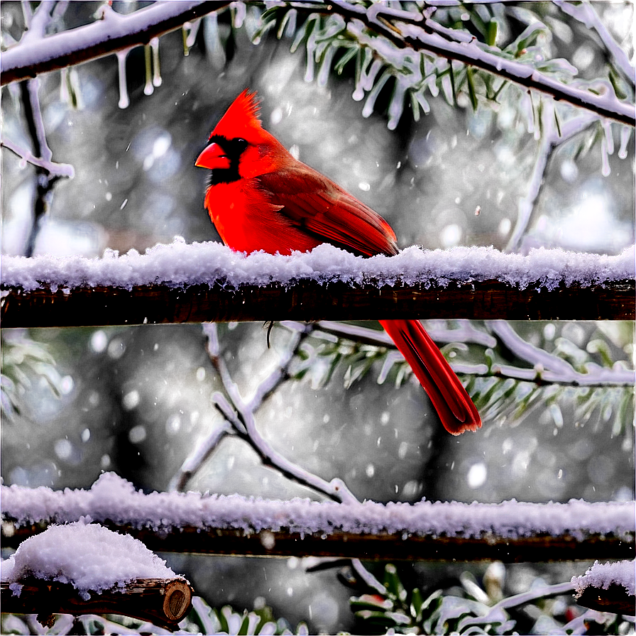 Cardinal In Winter Wonderland Png 23 PNG