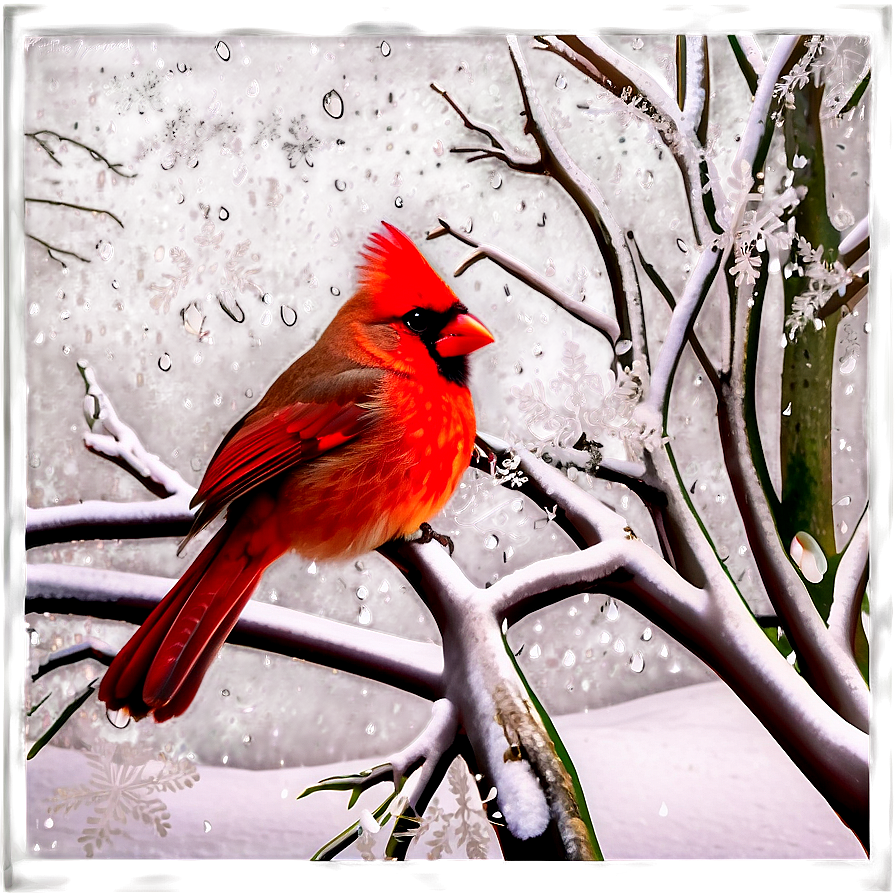 Cardinal In Winter Wonderland Png Kyw PNG