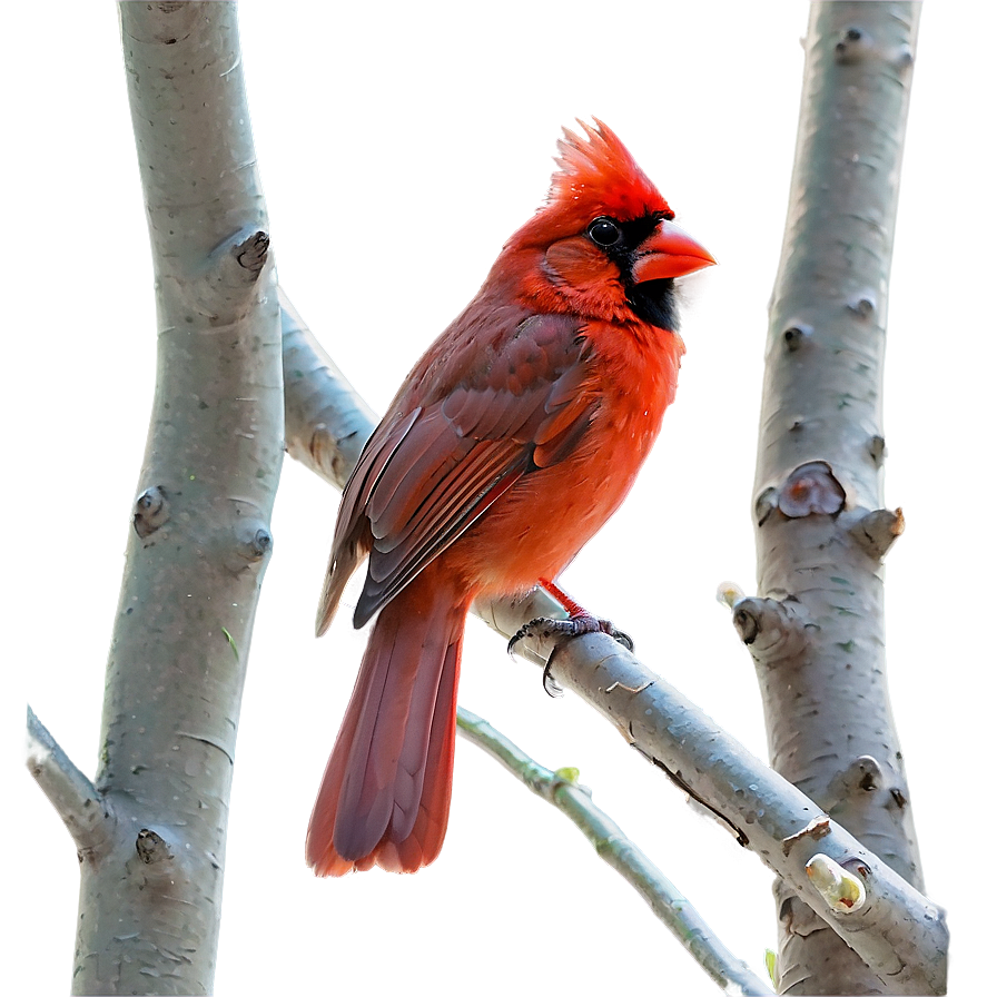Cardinal On Flowering Tree Png Jrp54 PNG