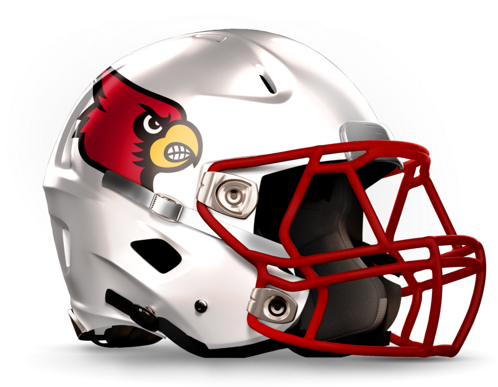 Cardinal Themed Football Helmet PNG