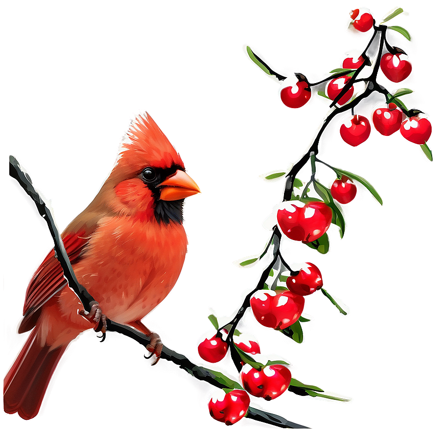 Cardinals And Berries Png Oew66 PNG