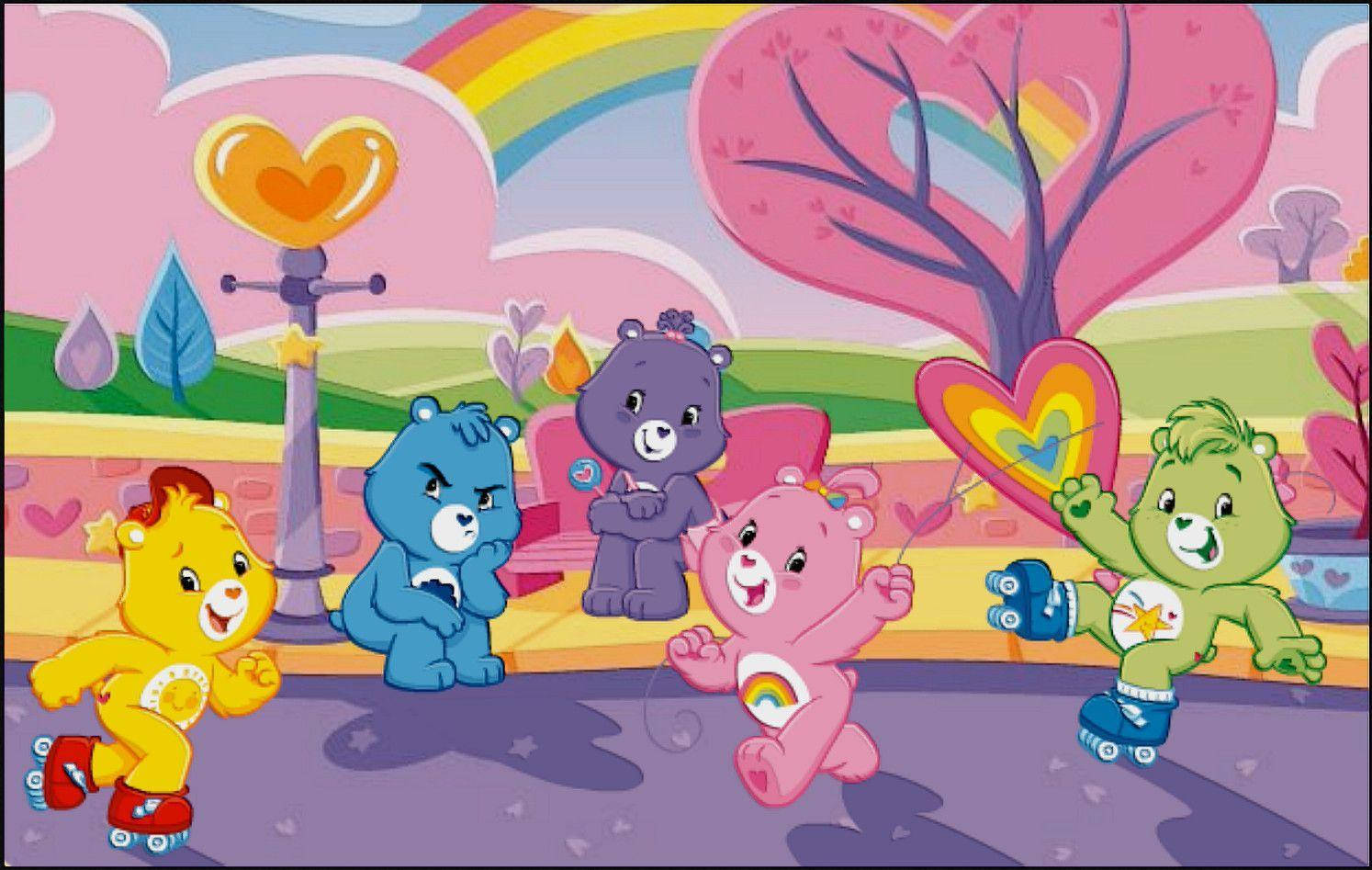 Care Bears On The Park Background