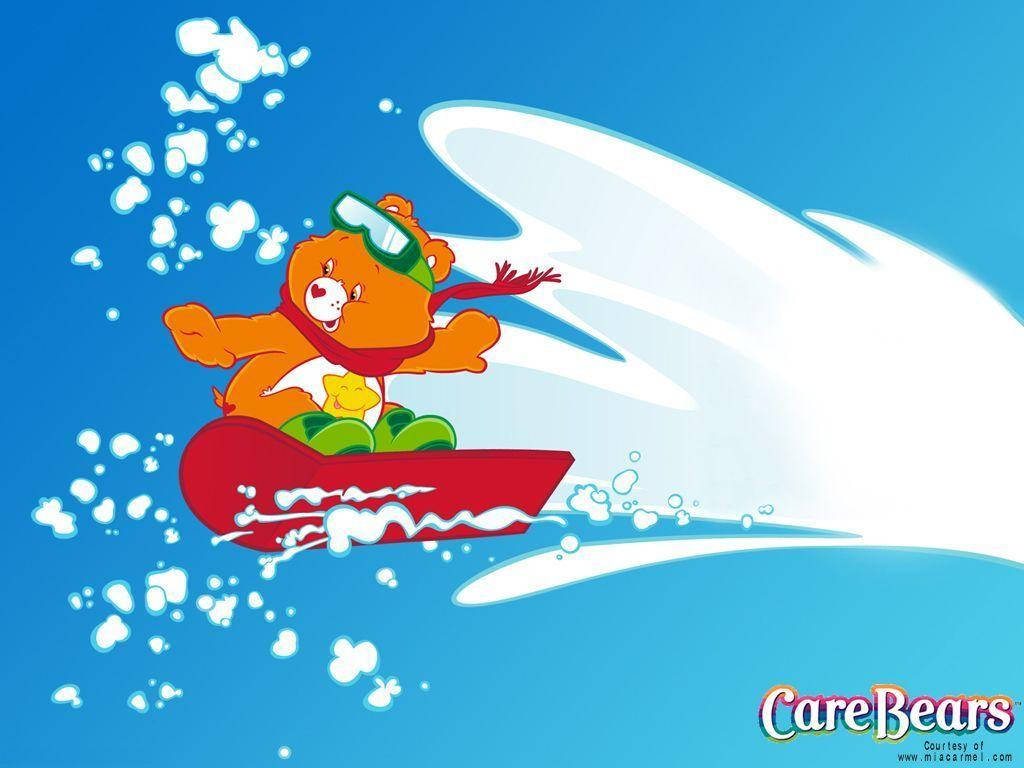 Care Bears Snowboarding Background