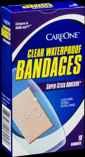 Care One Clear Waterproof Bandages Box PNG