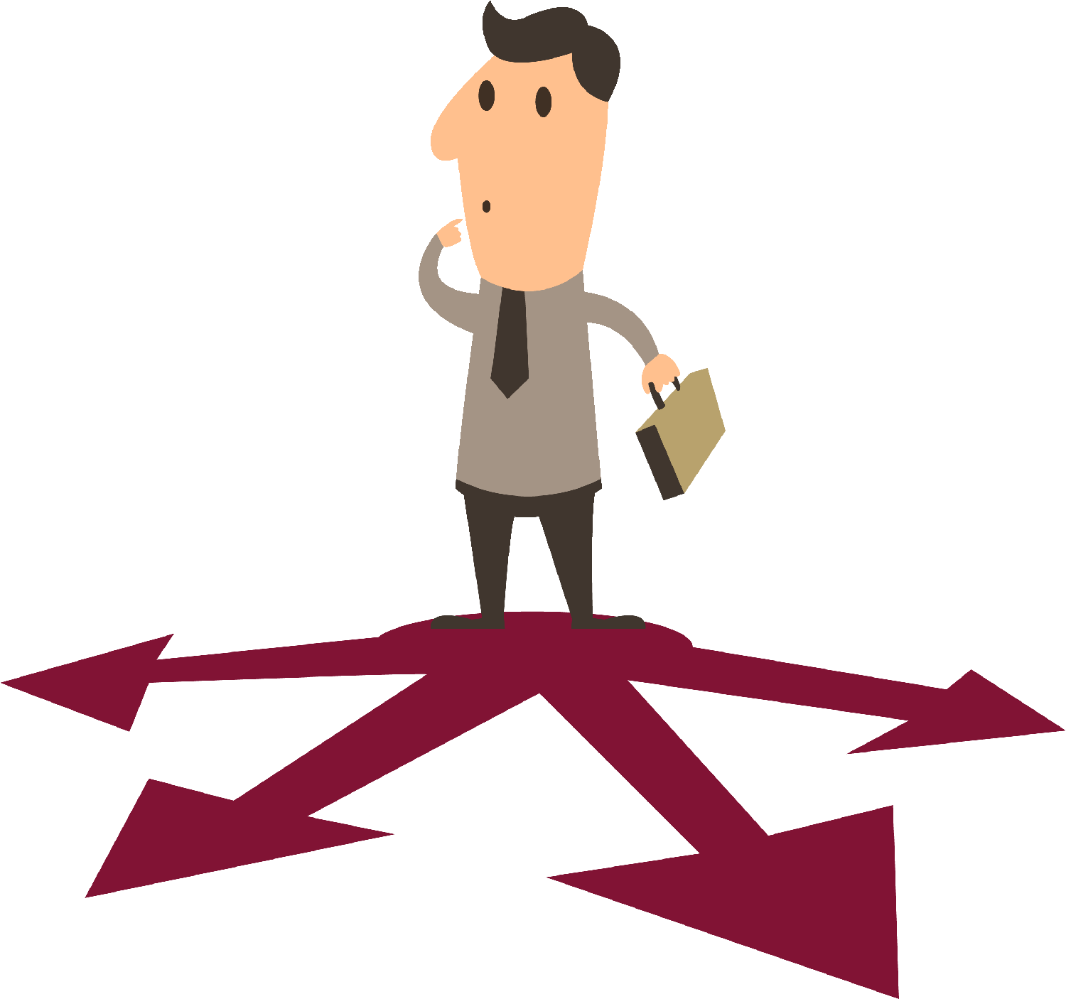 Career Decision Crossroads Concept PNG