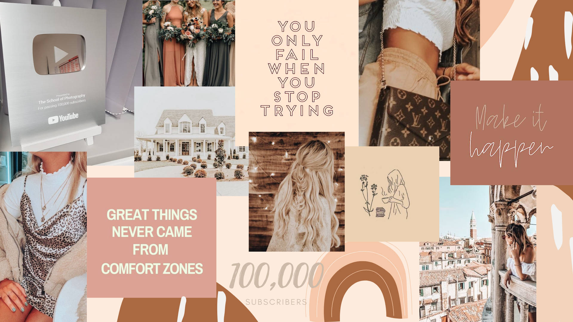 Career-focused Collage Neutral Background