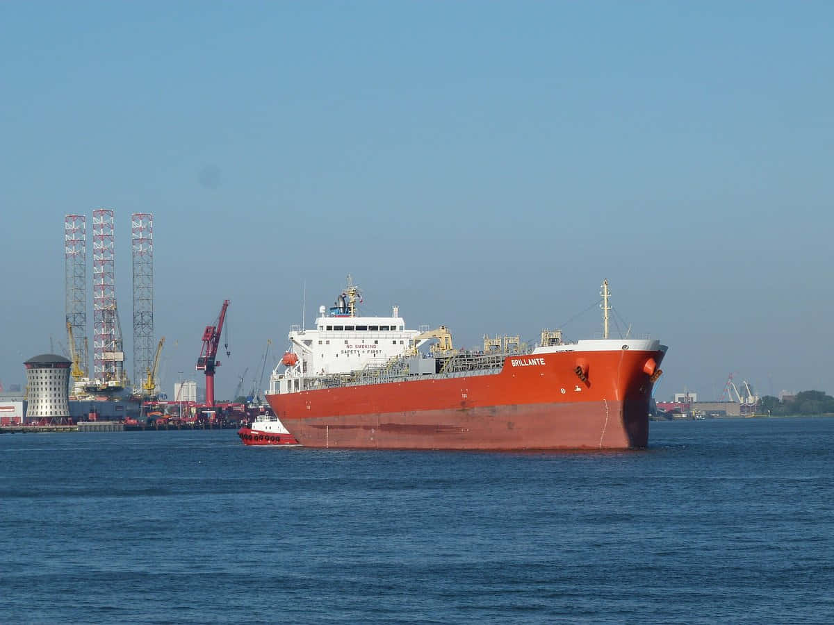 Cargo Ship Near Port Vlaardingen Wallpaper