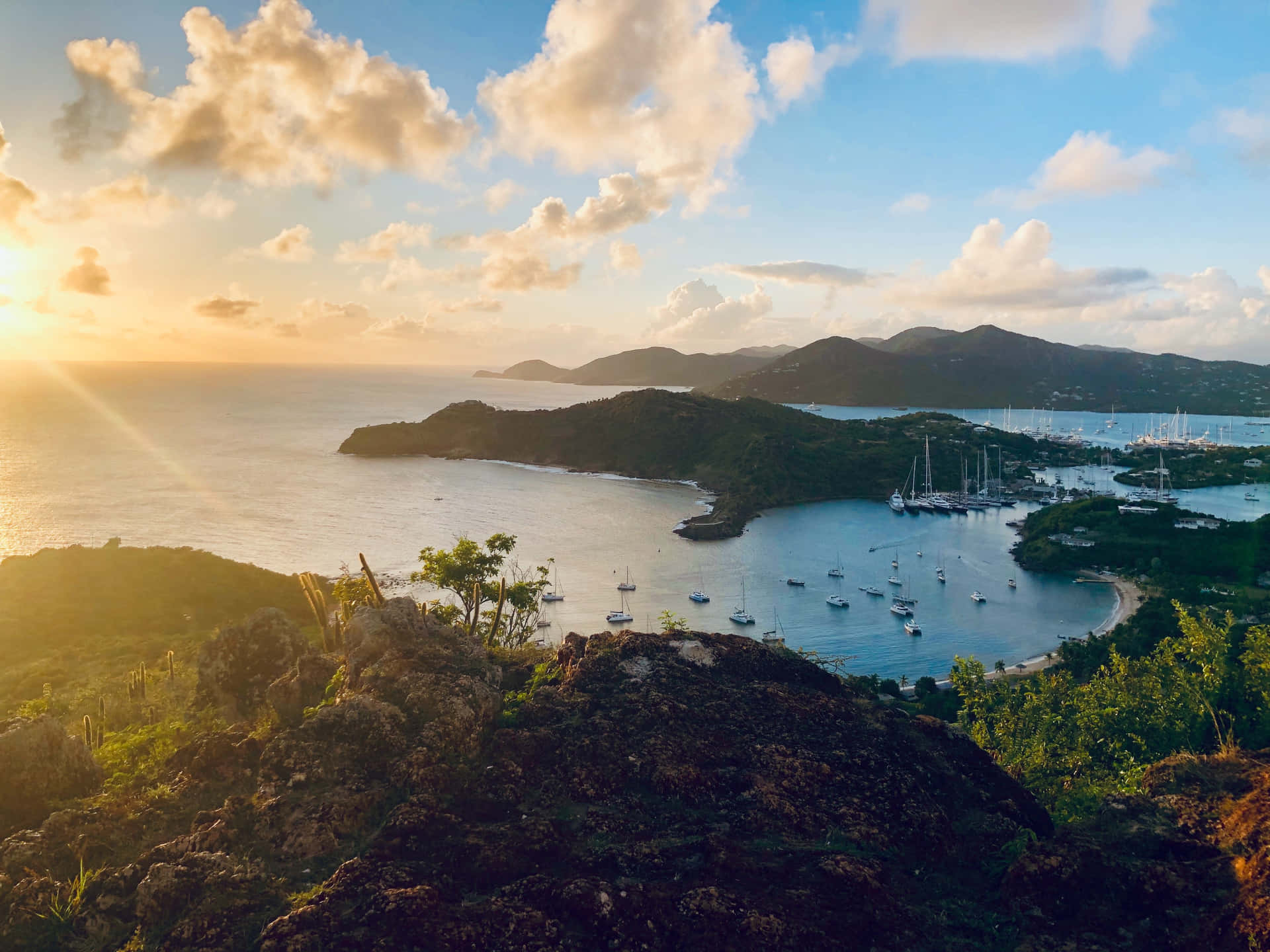 A breathtaking view of a Caribbean beach paradise