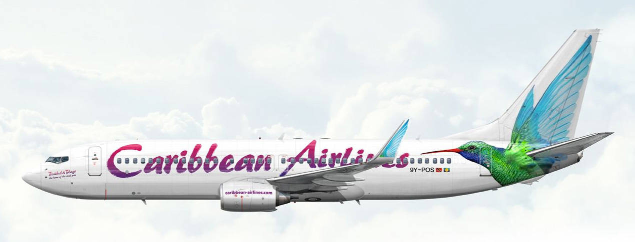 Muralde Las Alas De Pájaro De Caribbean Airlines. Fondo de pantalla