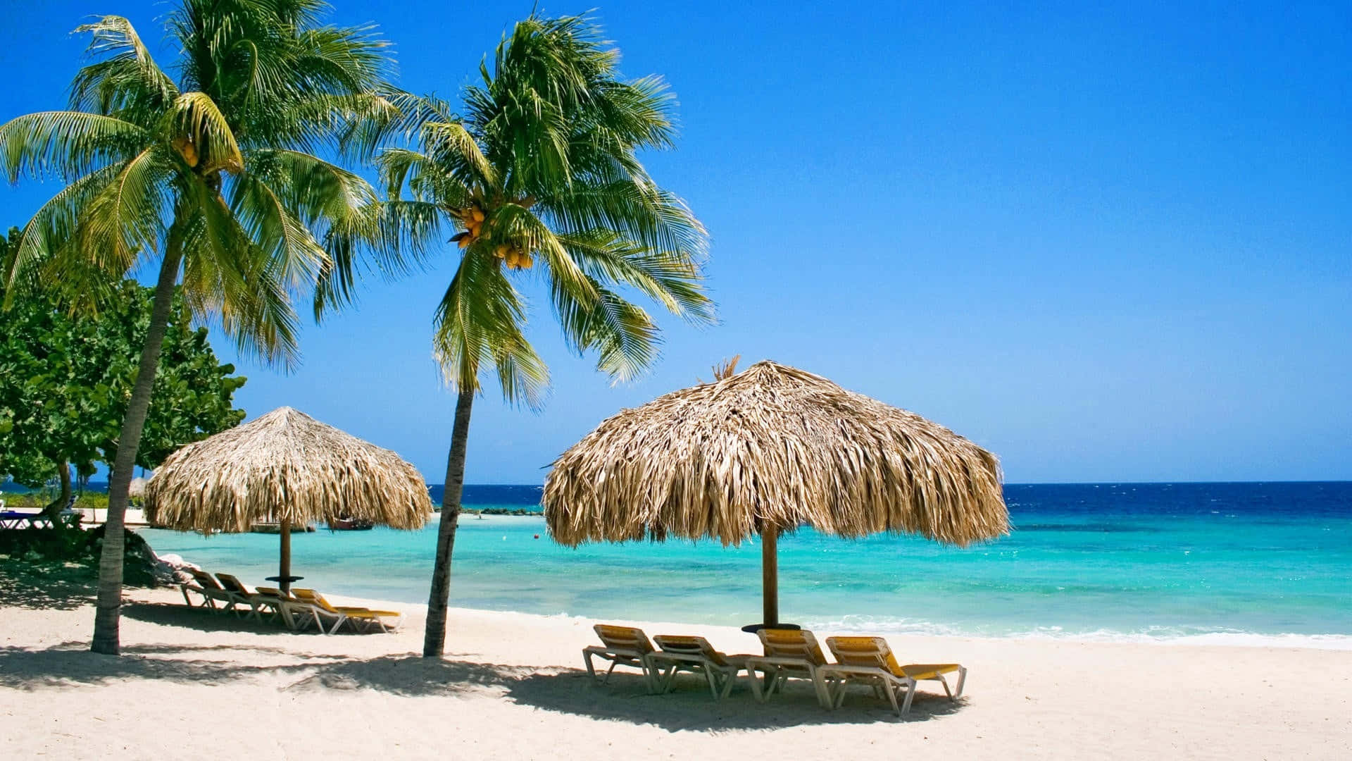 Nyd Caribiens sol på smukke strandscener. Wallpaper