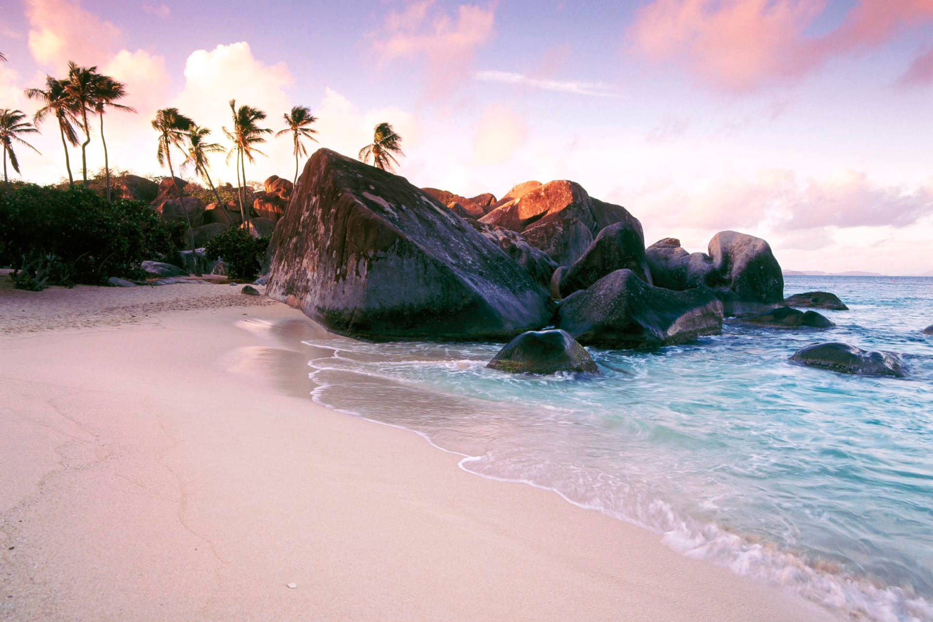Caribbean Beach And Rock Formations Wallpaper