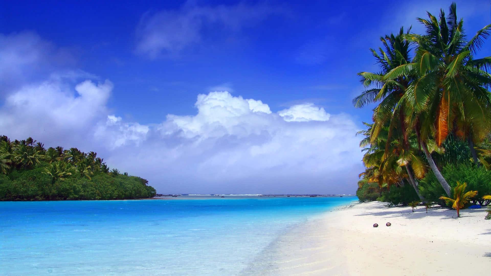 Disfrutandode La Impresionante Vista De Una Playa Caribeña. Fondo de pantalla