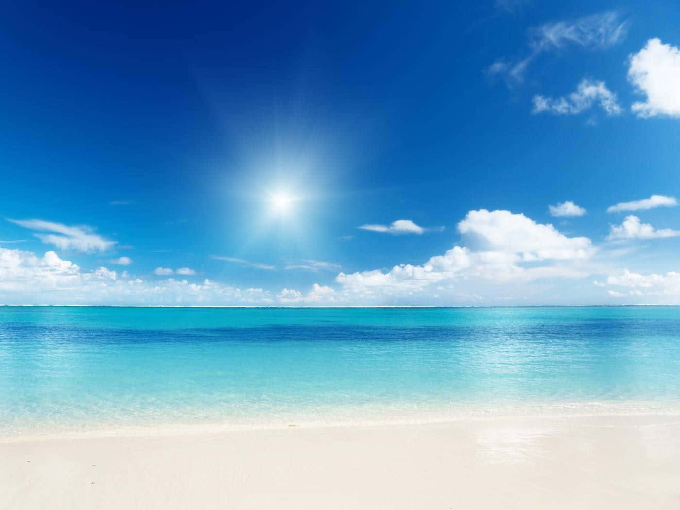 Apreciandoo Pôr Do Sol Em Uma Praia Caribenha. Papel de Parede