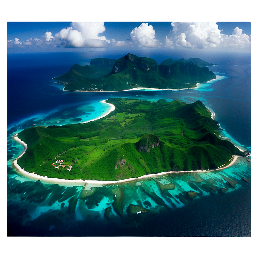 Caribbean Island Aerial View Png Kwl31 PNG