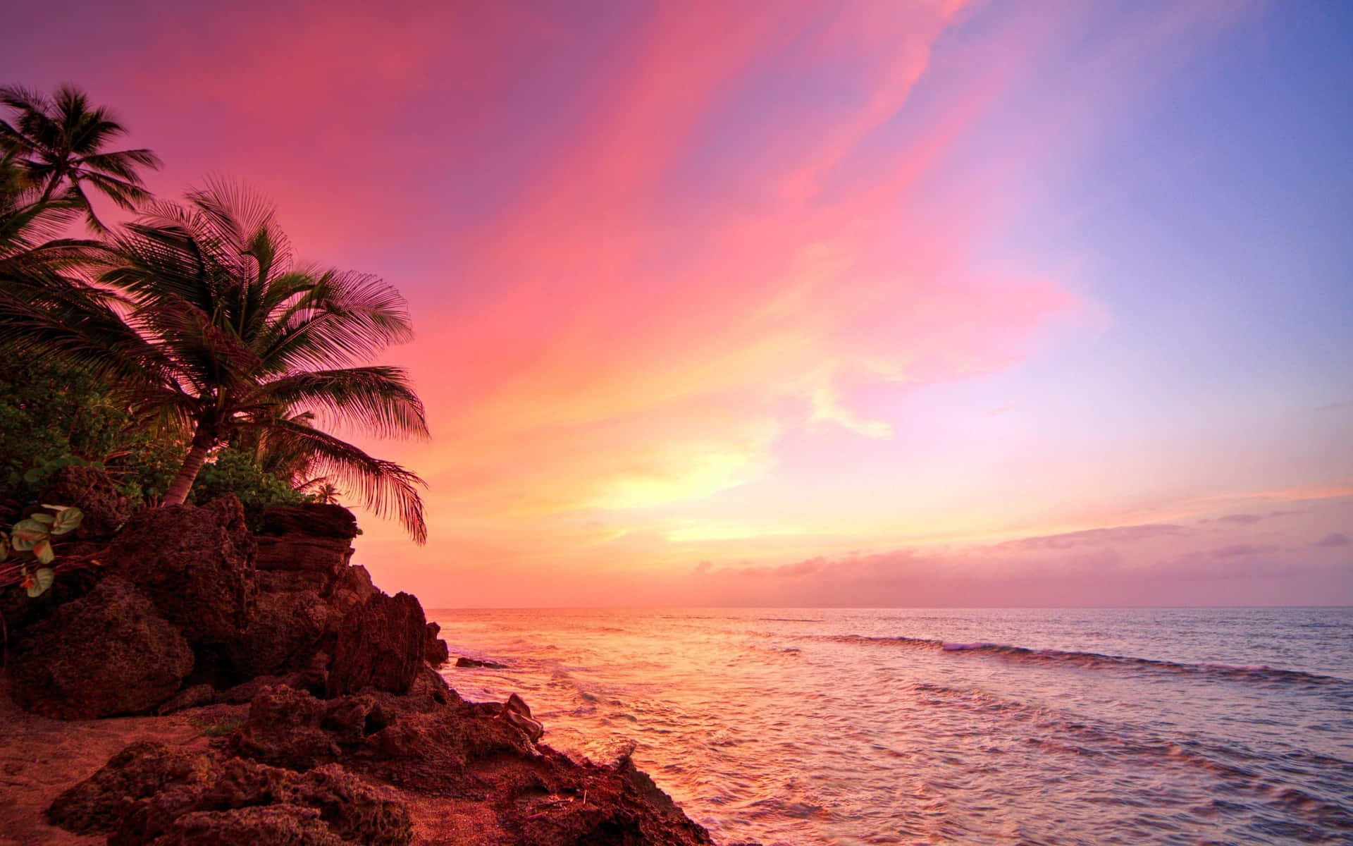 Caribbean Sunset Paradise Wallpaper