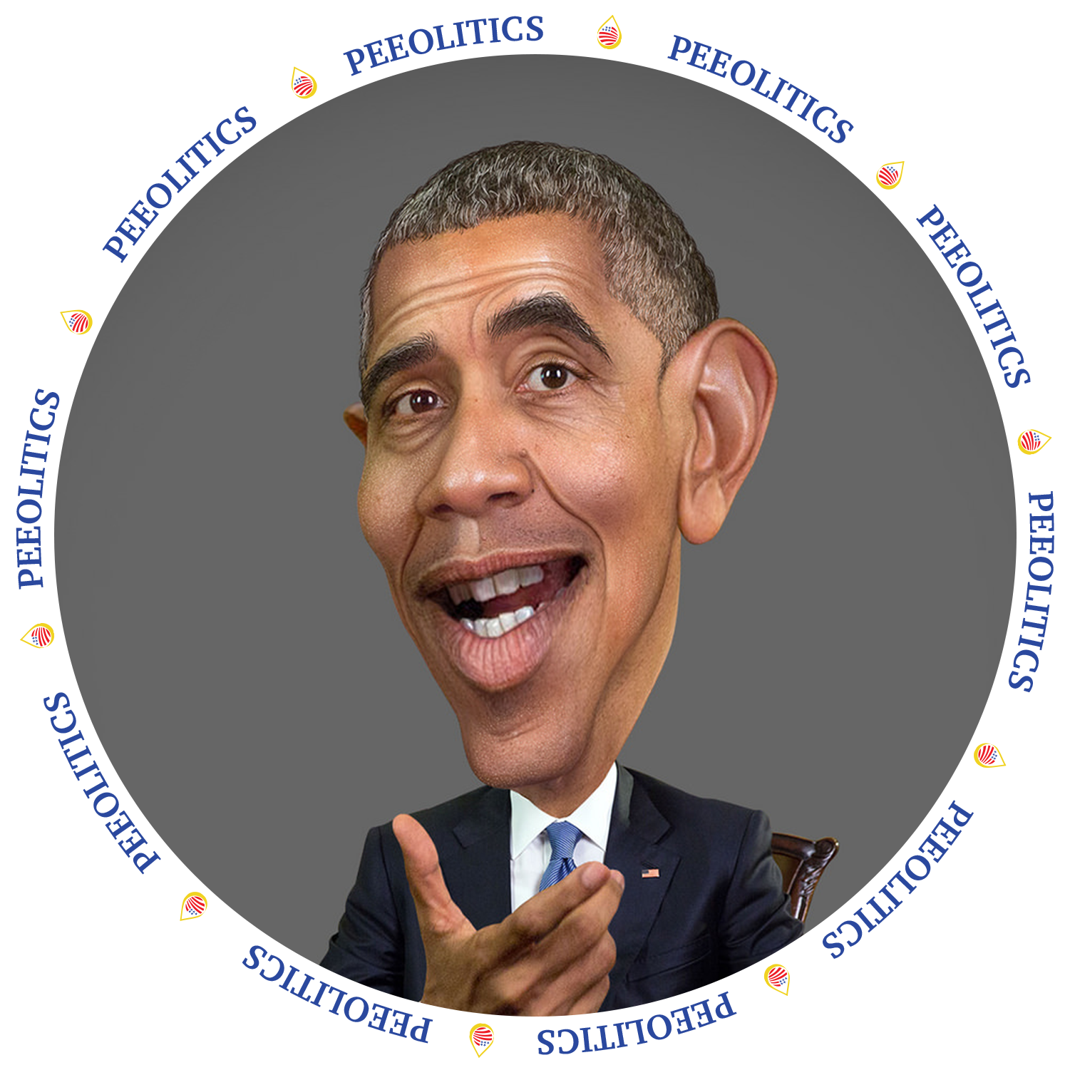 Caricature_of_ Barack_ Obama_ Speaking PNG