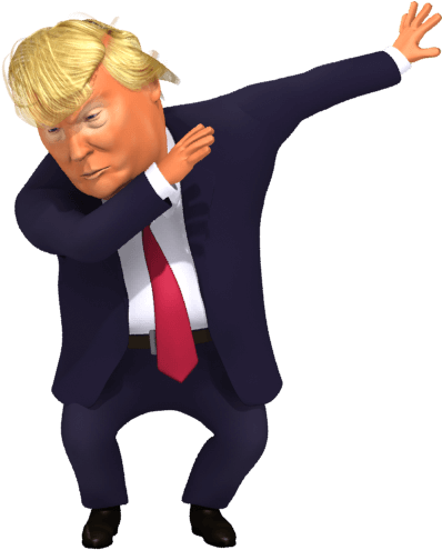 Caricatured Trump Dabbing Pose PNG
