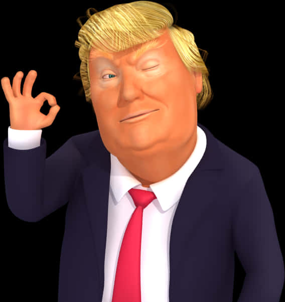 Caricatured_ Gesture_ Figure_3 D_ Render PNG