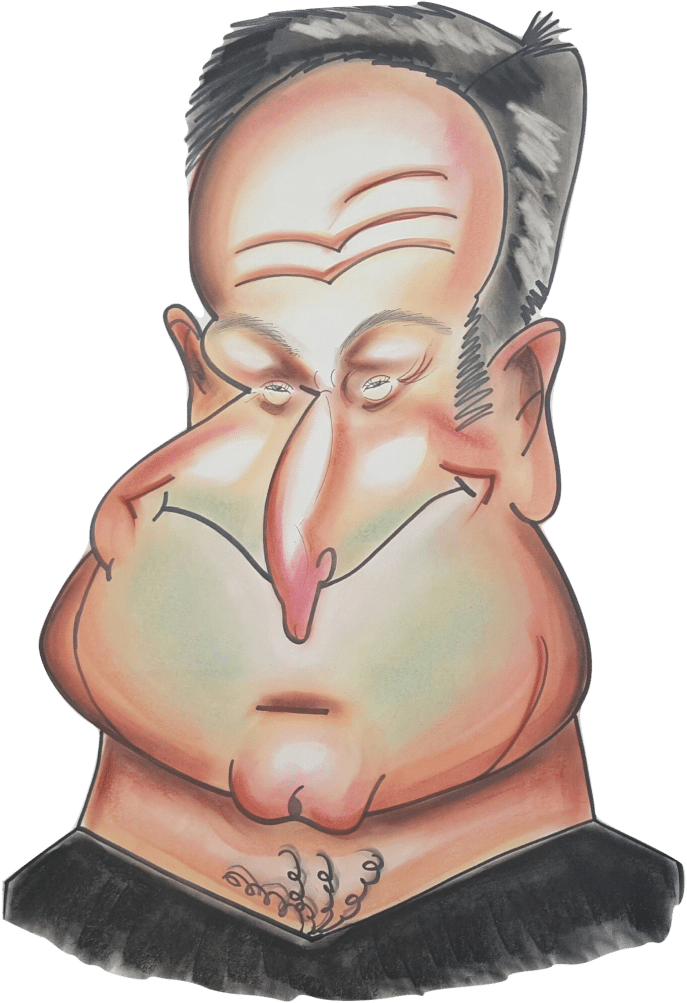 Caricatureof Manwith Prominent Features PNG