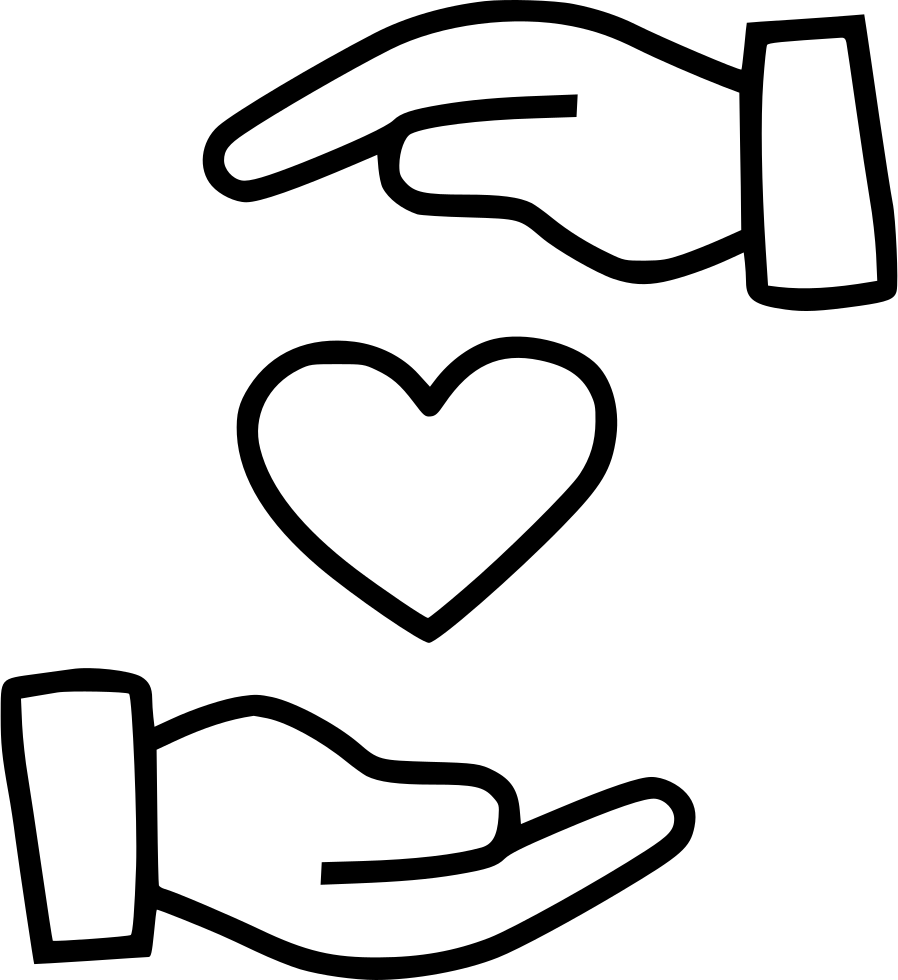 Caring Hands Heart Icon PNG