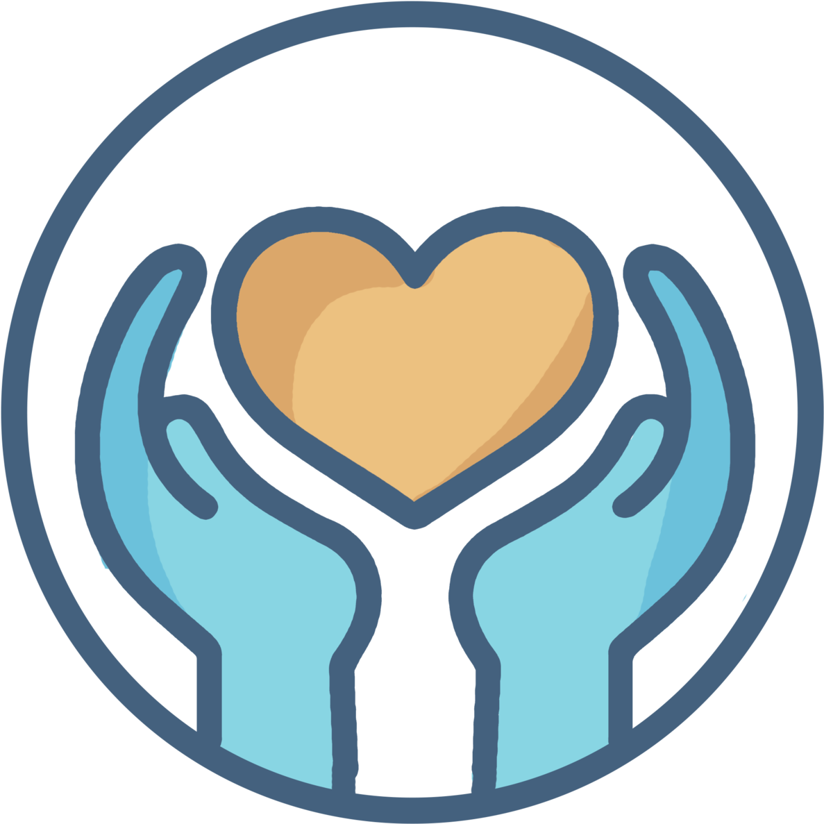 Caring Hands Heart Icon PNG