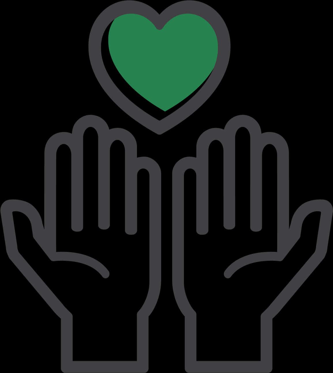 Caring Hands Heart Icon PNG