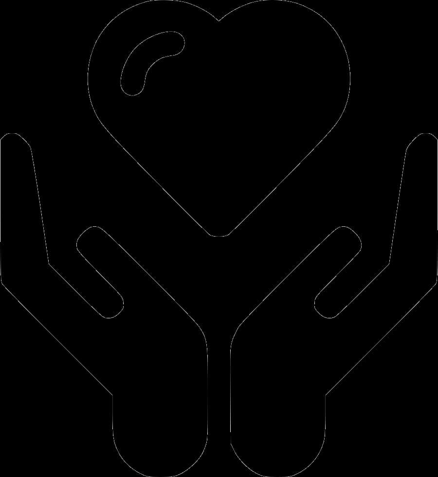 Caring Hands Heart Outline PNG