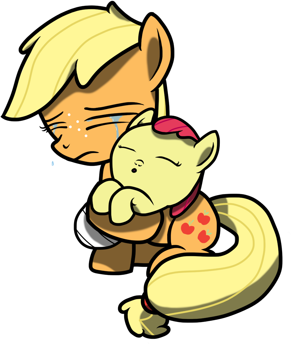 Caring_ Pony_ Holding_ Sleeping_ Baby PNG