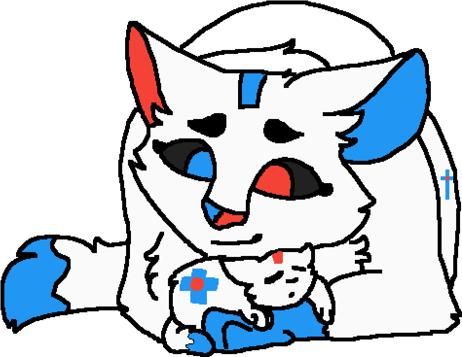 Caring_ Animated_ Cat_ Mother_with_ Kitten PNG